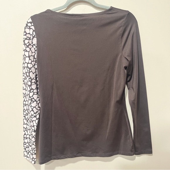 NWOT  Diane Gilman Size XS  Bust 36"  AWESOME! brown cheetah long sleeve top - Picture 3 of 4